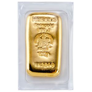 100g Gold Bar Heraeus Germany 